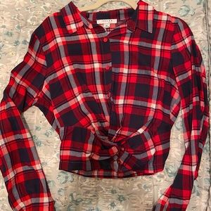 Red plaid crop top